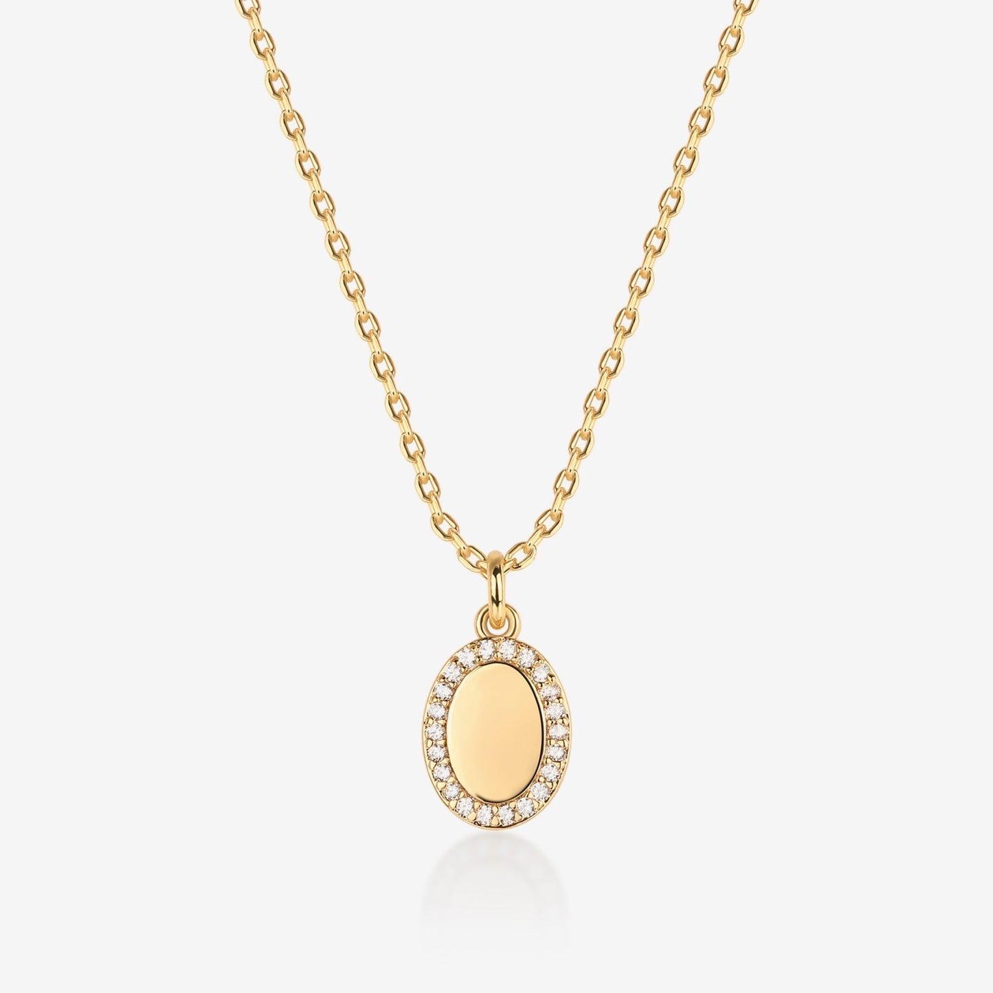 Oval Cubic Zirconia Pendant Necklace
