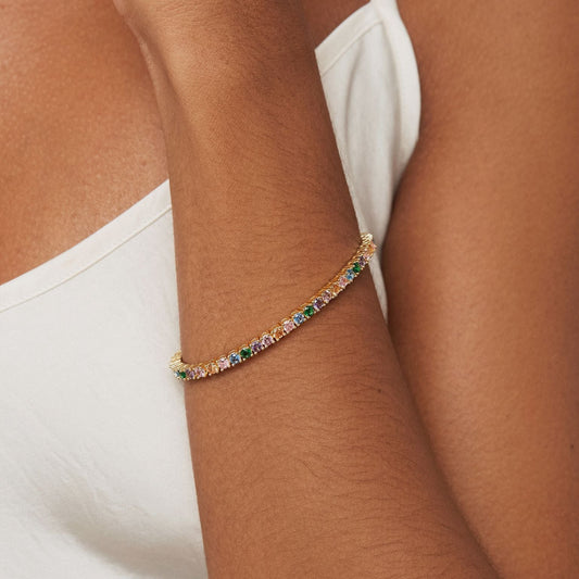 Medium Colored Cubic Zirconia Tennis Bracelet