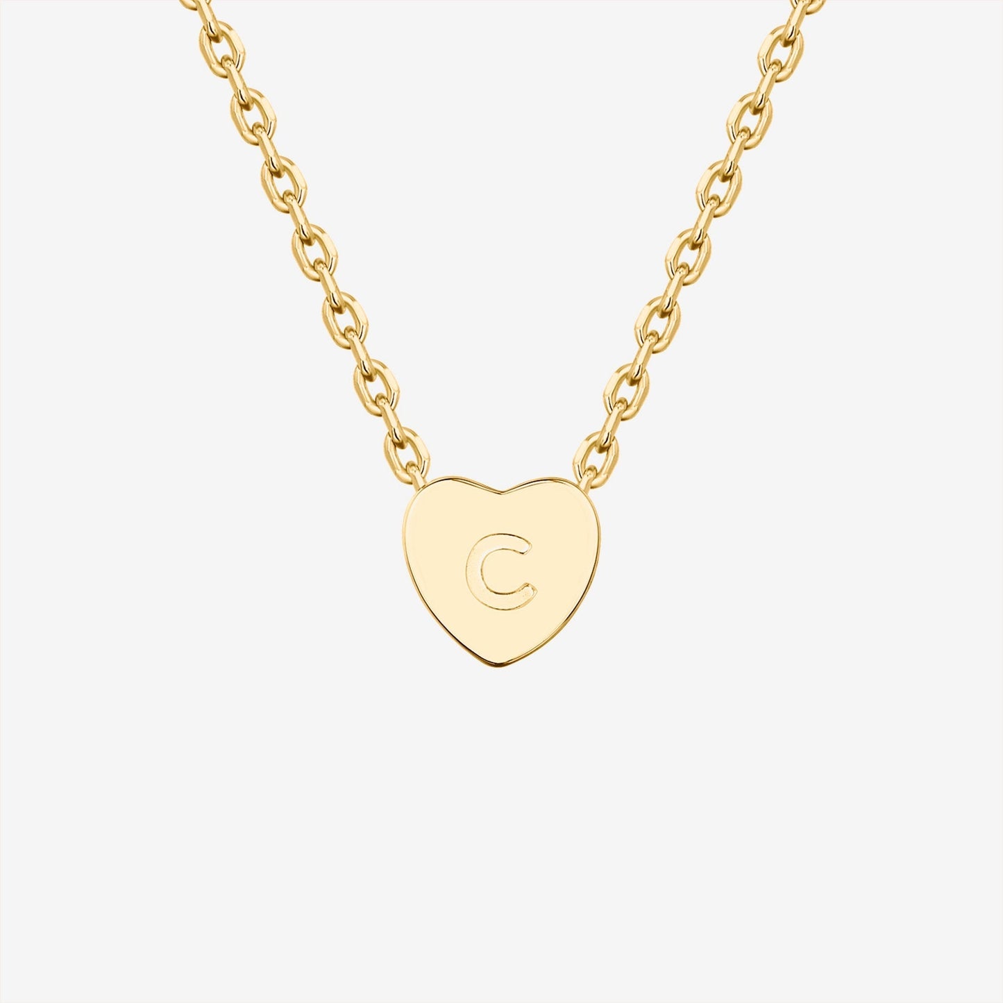 Dainty Heart Initial Necklace