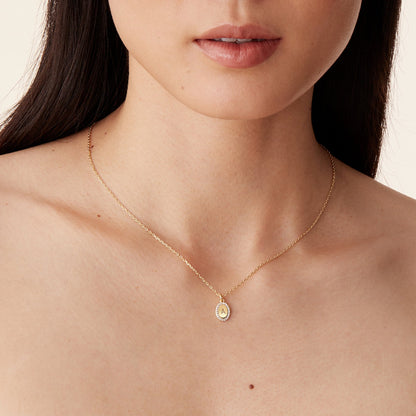 Oval Cubic Zirconia Pendant Necklace