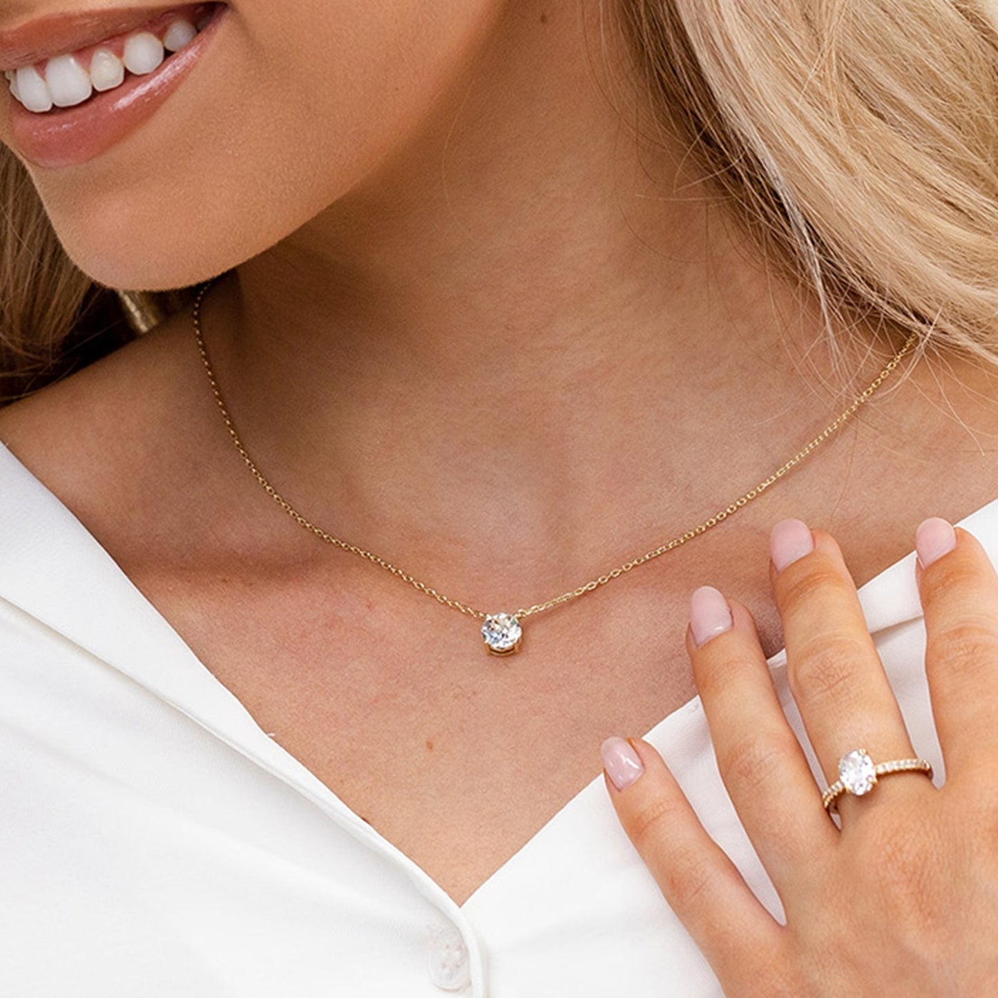 Vermeil Solitaire Necklace