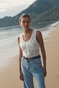 ARDEN OFF WHITE KNIT TANK