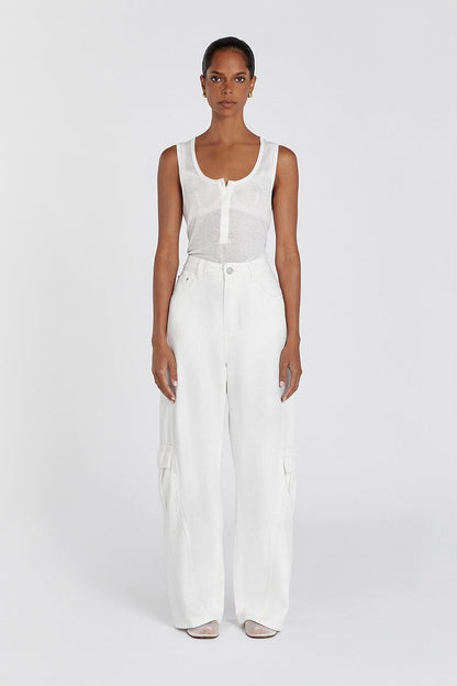 ARDEN OFF WHITE KNIT TANK