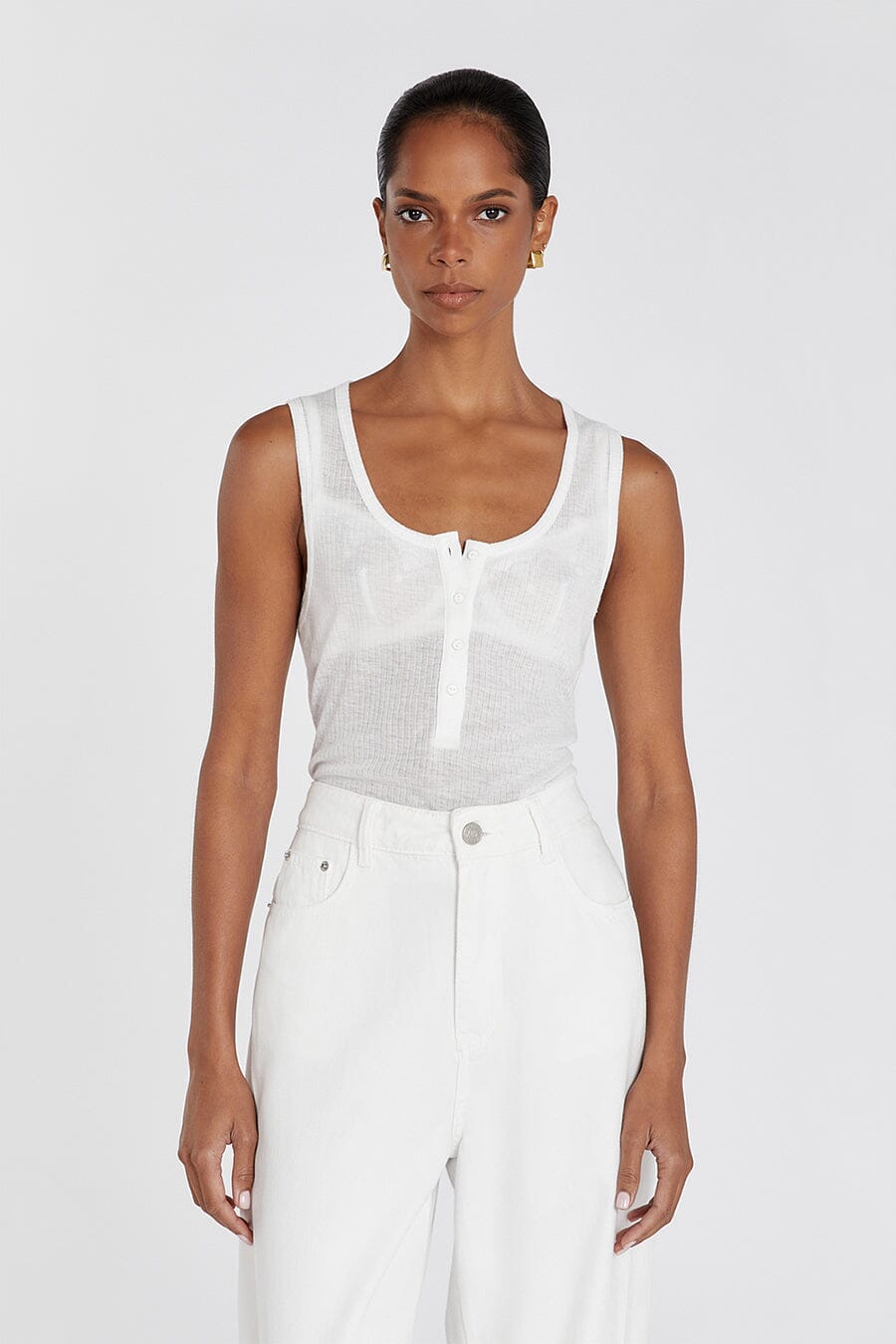 ARDEN OFF WHITE KNIT TANK