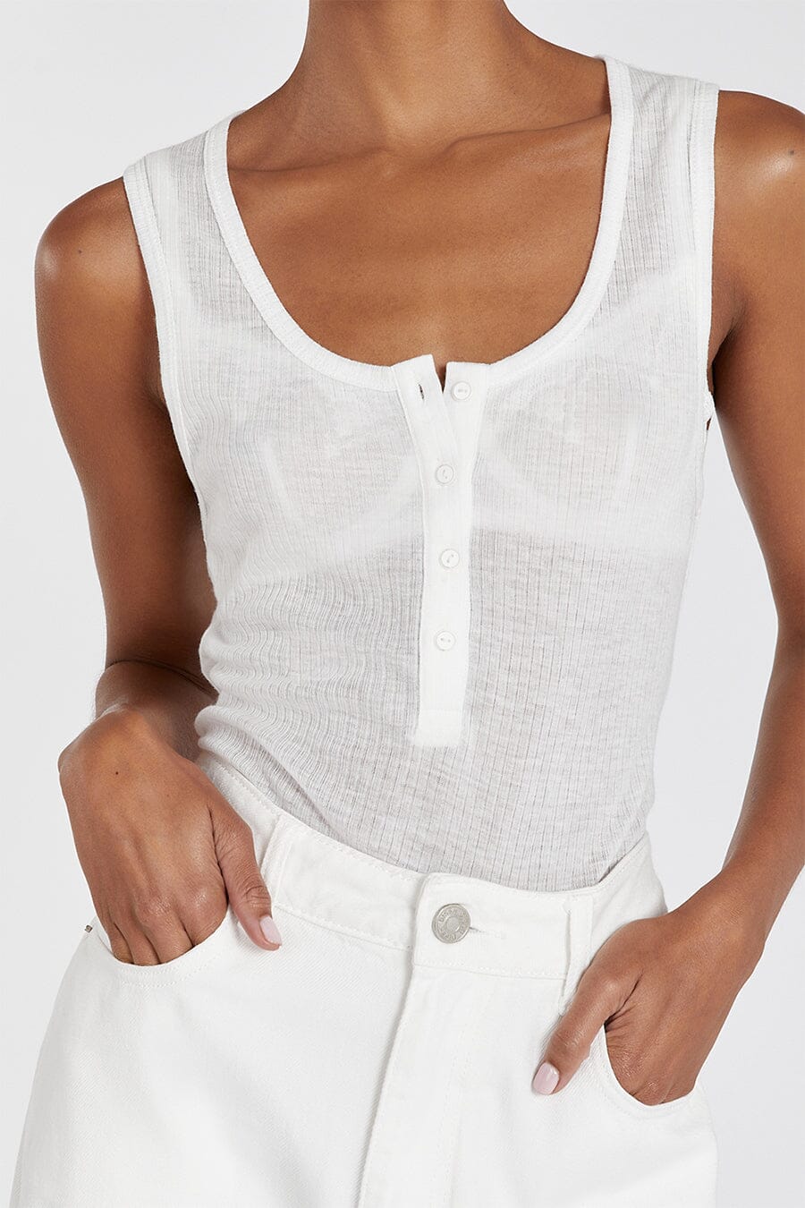 ARDEN OFF WHITE KNIT TANK