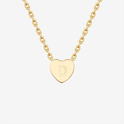 Dainty Heart Initial Necklace