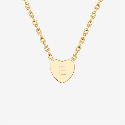 Dainty Heart Initial Necklace