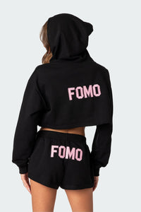 Fomo Cropped Zip Up Hoodie