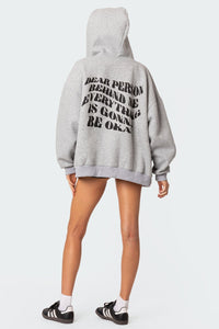 Everything'S Ok Zip Up Oversized Hoodie