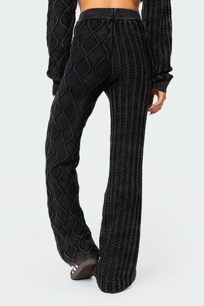 Toni Acid Wash Cable Knit Pants