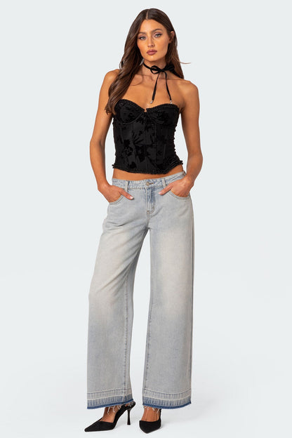 Released Hem Low Rise Jeans
