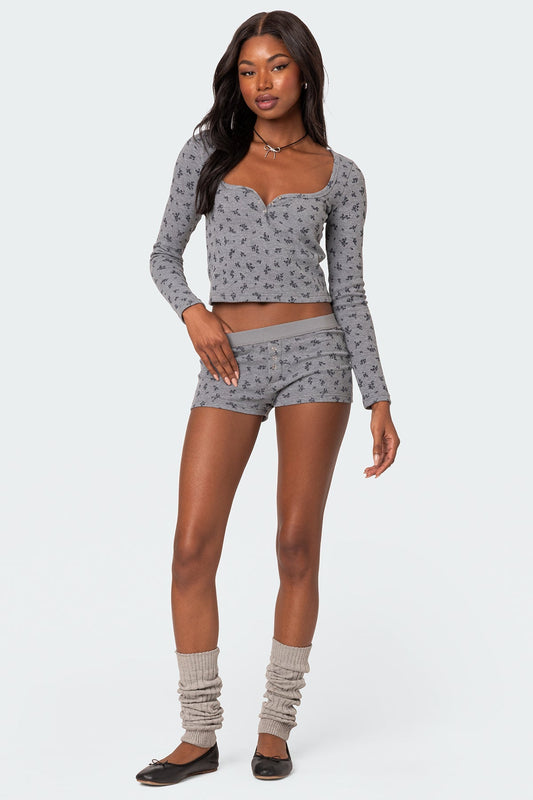 Lavender Waffle Shorts
