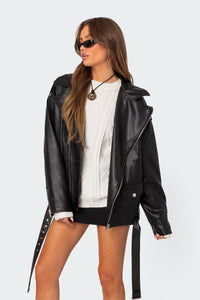 Wrenley Oversized Faux Leather Jacket