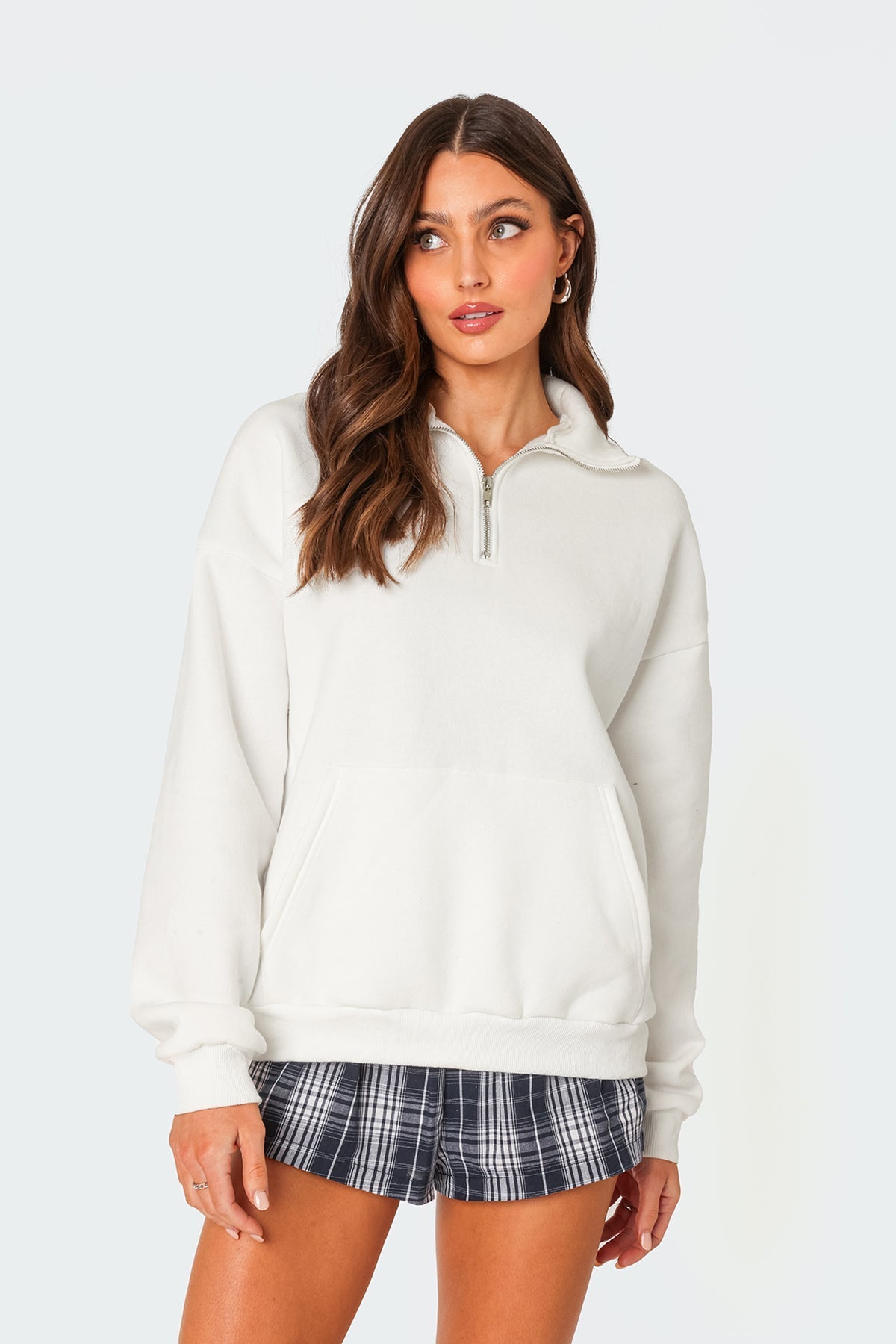 Oversized Quarter Zip Sweatshirt