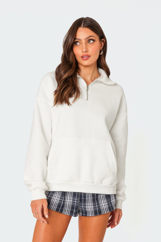 Oversized Quarter Zip Sweatshirt