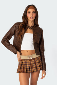 Teddi Washed Faux Leather Jacket