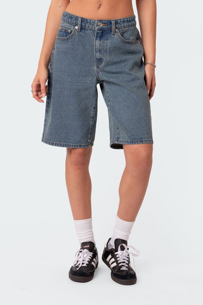 Oversized Low Rise Denim Jorts