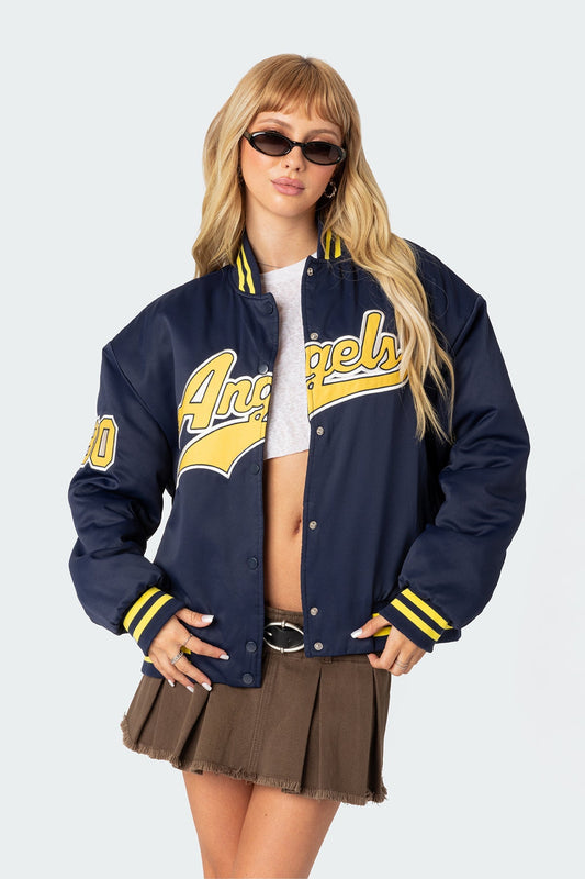 Angels Oversized Baseball Jacket