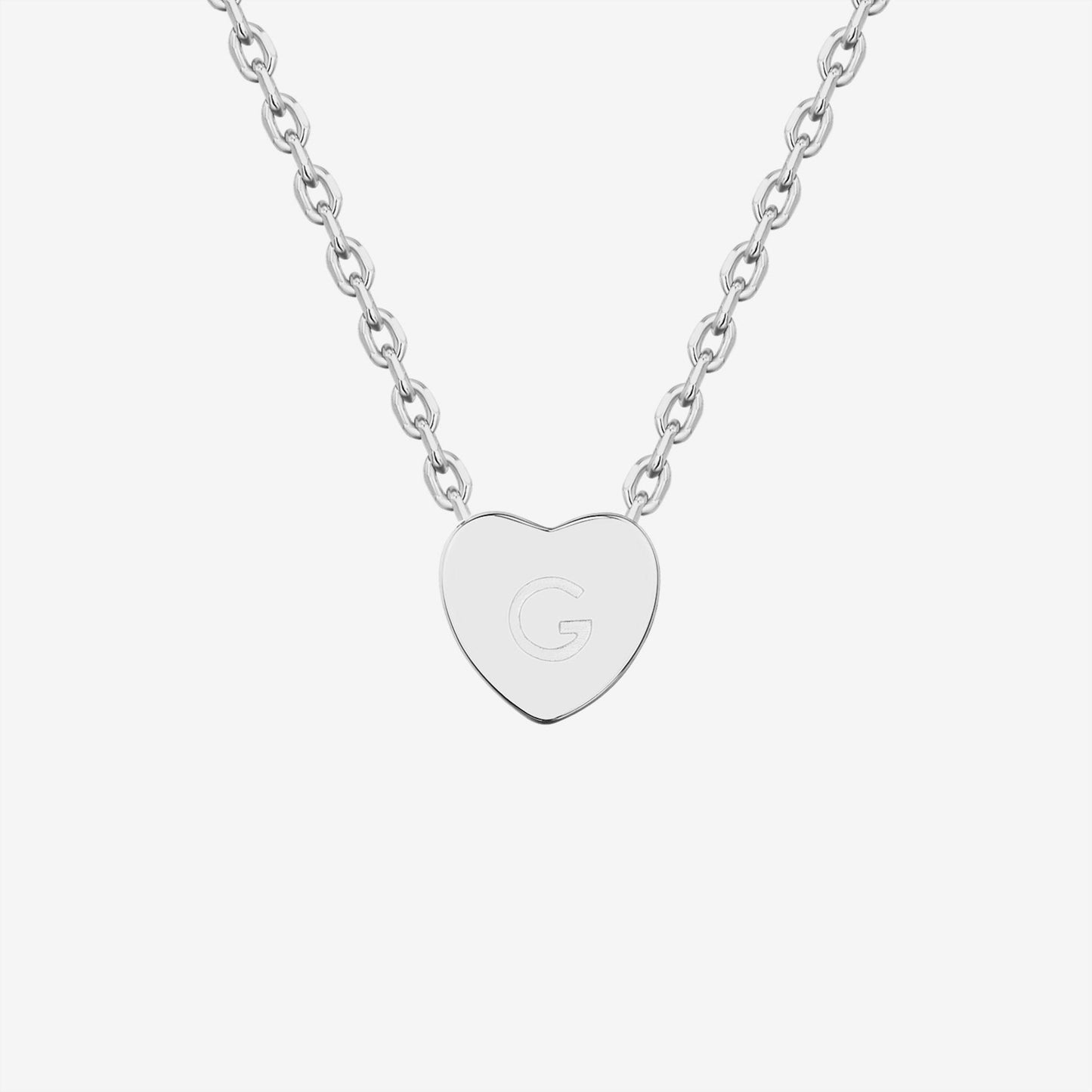 Dainty Heart Initial Necklace