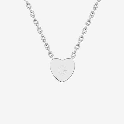 Dainty Heart Initial Necklace