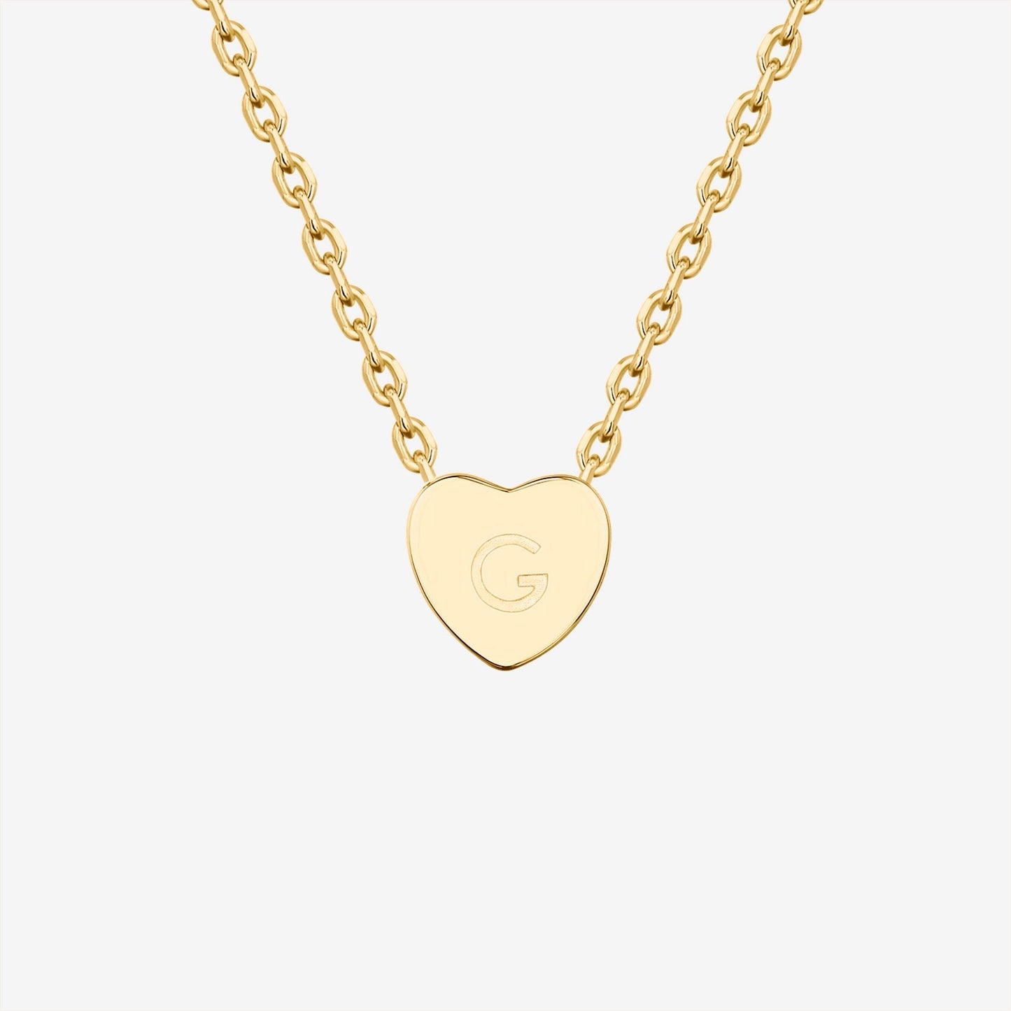 Dainty Heart Initial Necklace