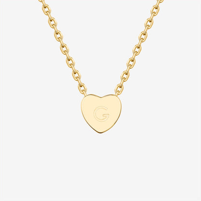 Dainty Heart Initial Necklace