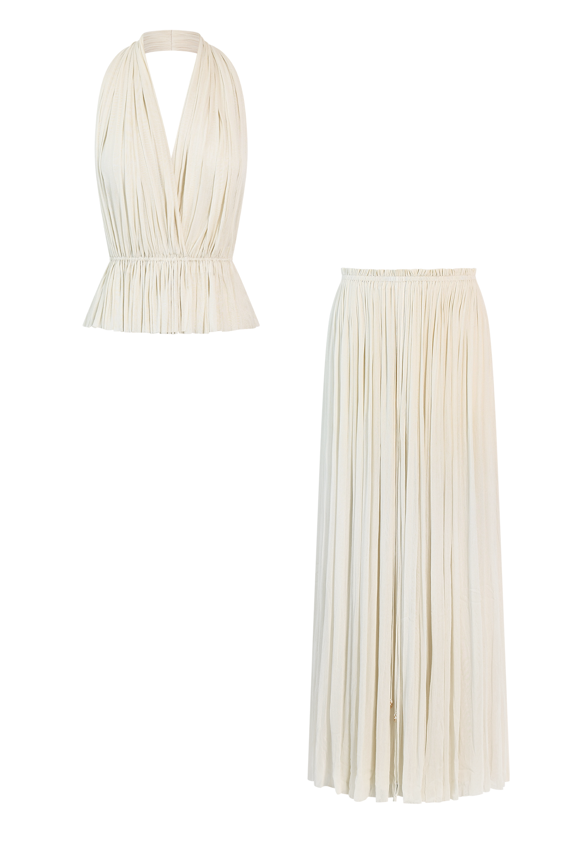BEST REVENGE® IVORY SILK SKIRT & TOP SET