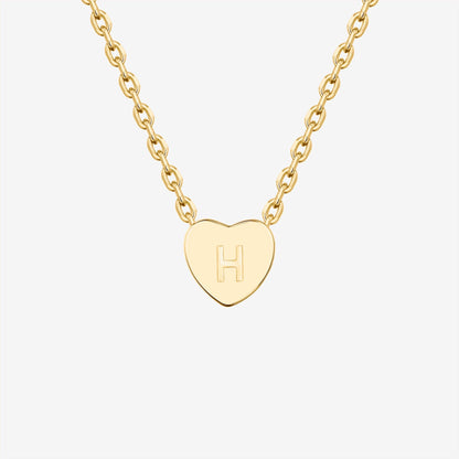 Dainty Heart Initial Necklace