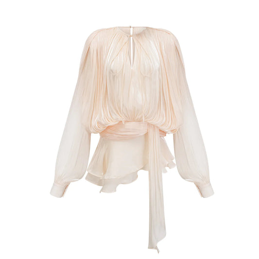 Ariel Pleated Ruffled Midi Dress