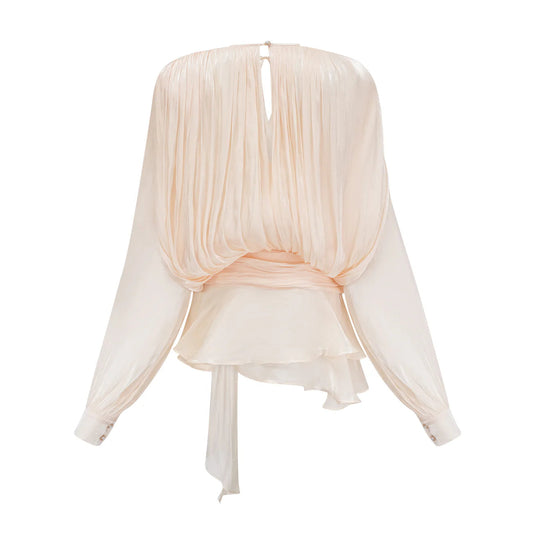Ariel Pleated Ruffled Midi Dress