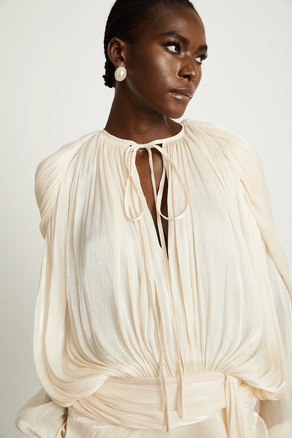 Ariel Pleated Ruffled Midi Dress