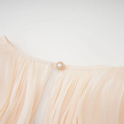 Ariel Pleated Ruffled Midi Dress