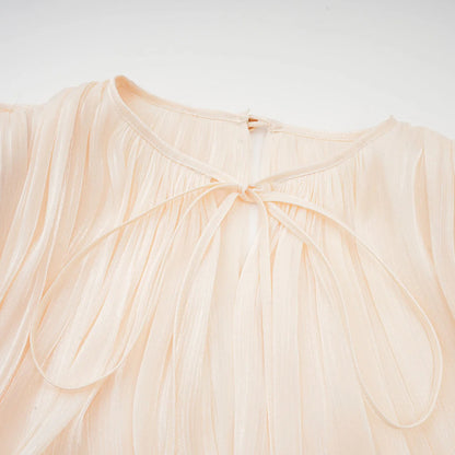Ariel Pleated Ruffled Midi Dress