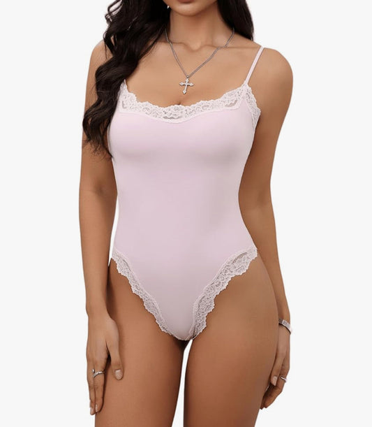 Pink Lace Bodysuit