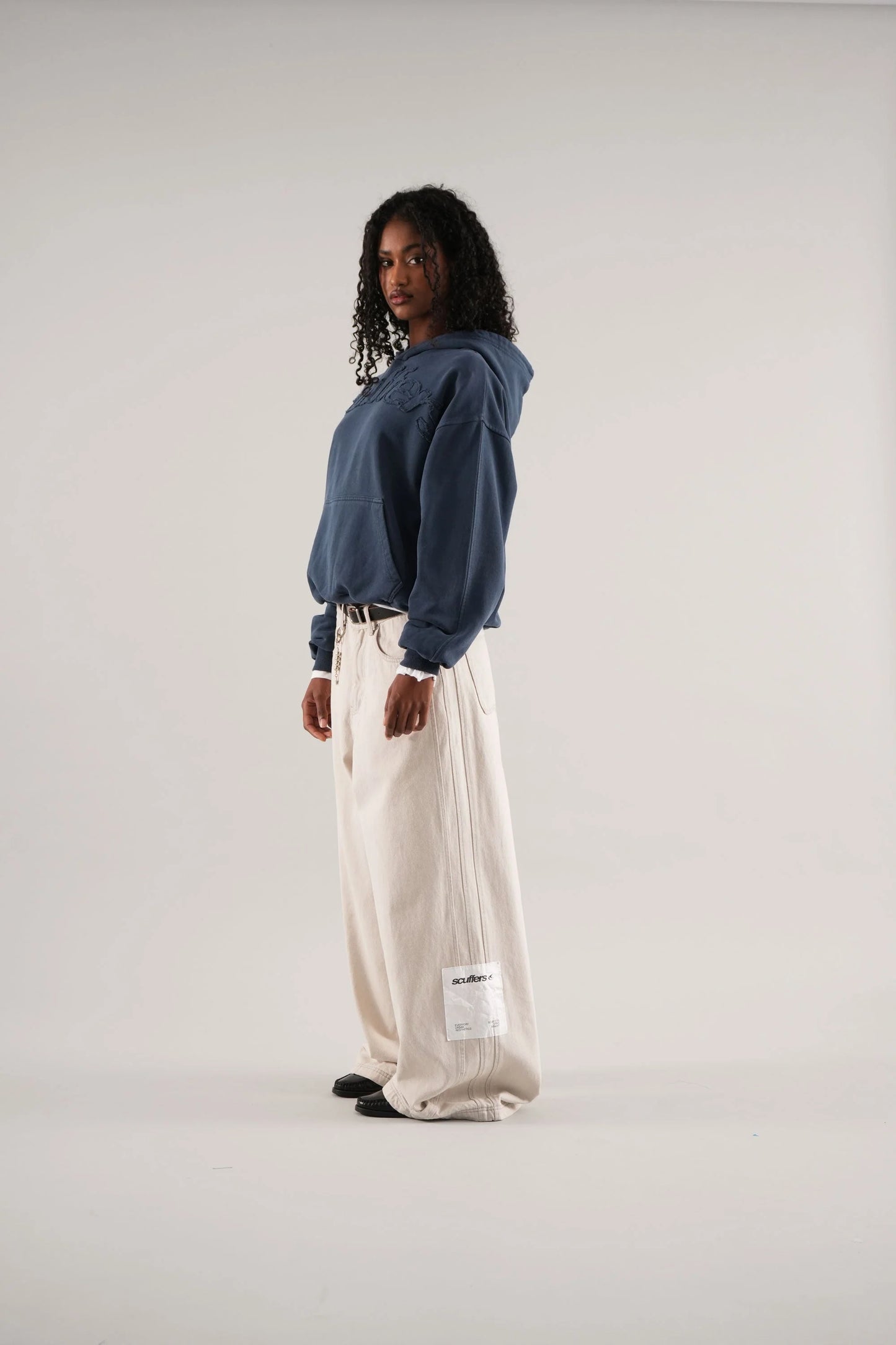 UNISEX RAW BLUE HOODIE