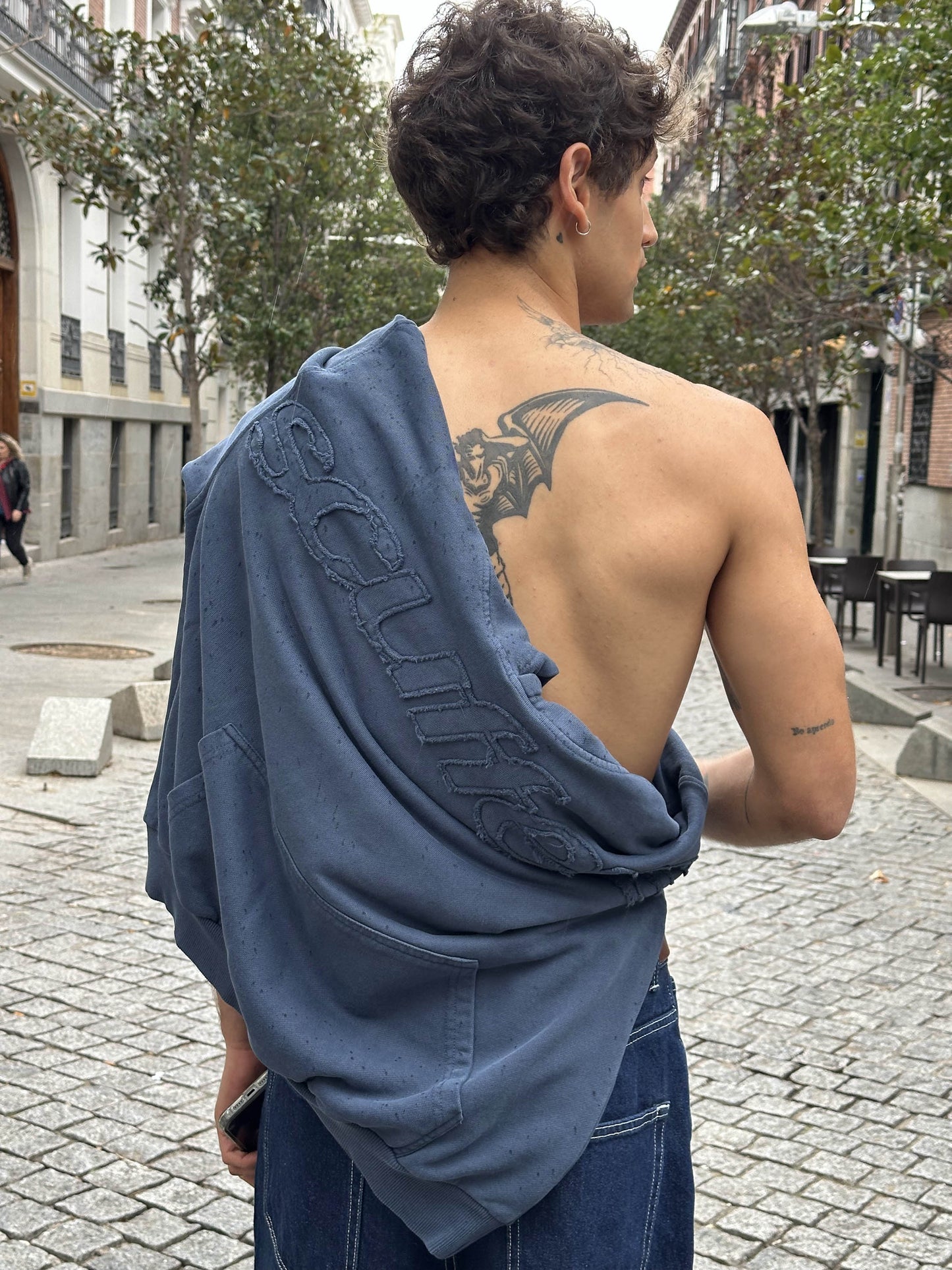 UNISEX RAW BLUE HOODIE