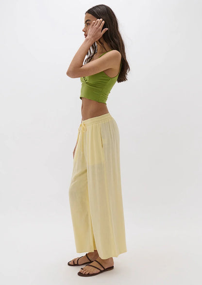 Aysha Whipped Butter Yellow Linen Pants