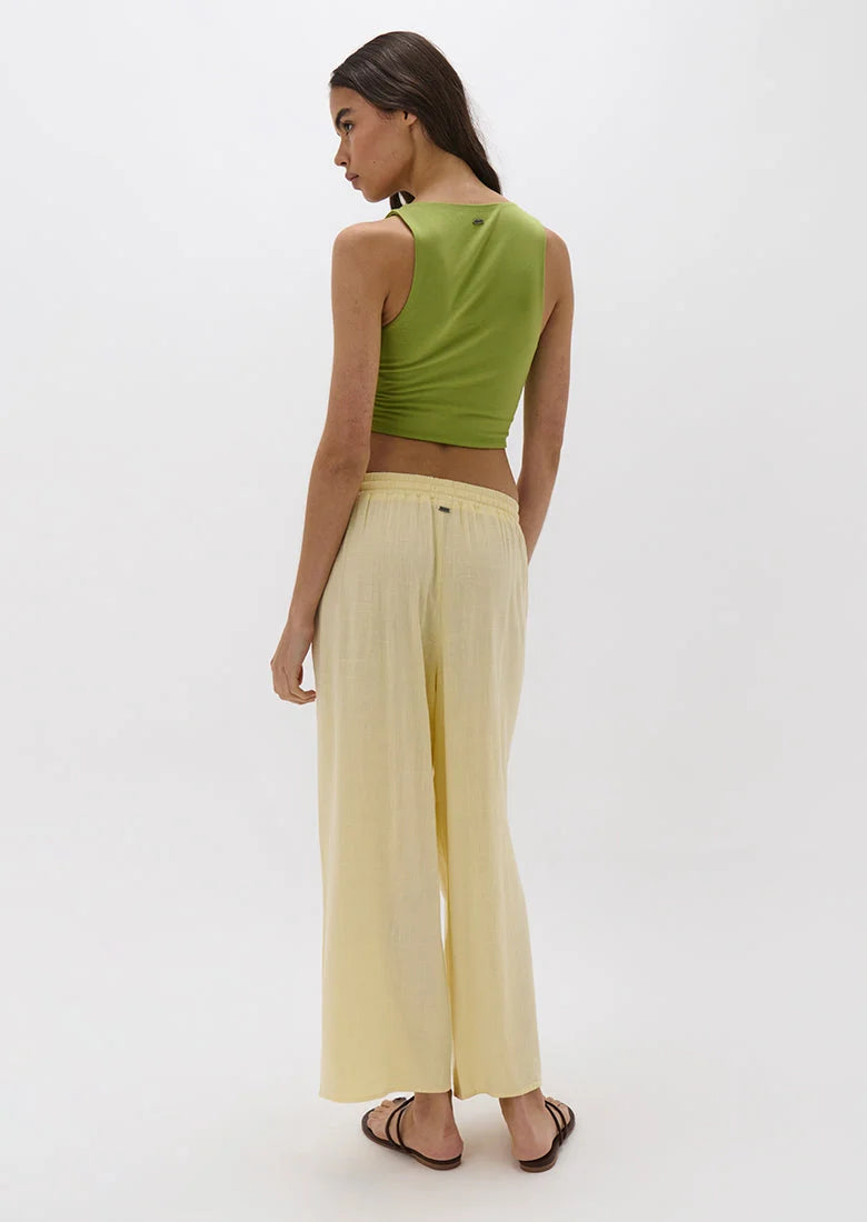 Aysha Whipped Butter Yellow Linen Pants