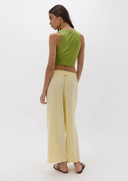 Aysha Whipped Butter Yellow Linen Pants