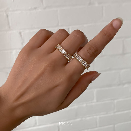 Jada Baguette Cut CZ Ring | Gold