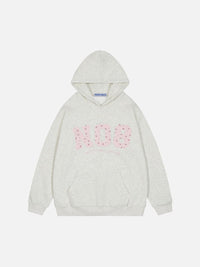 FLOWER EMBROIDERY NUMBER HOODIE