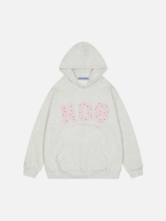 FLOWER EMBROIDERY NUMBER HOODIE