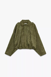 FAUX SUEDE BOMBER JACKET