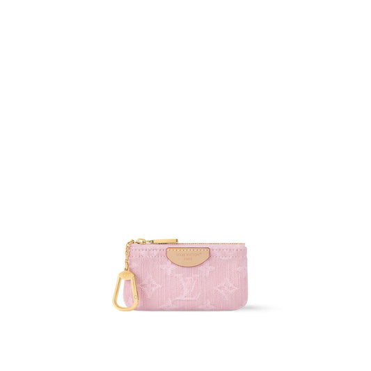 Pink Denim Key Pouch