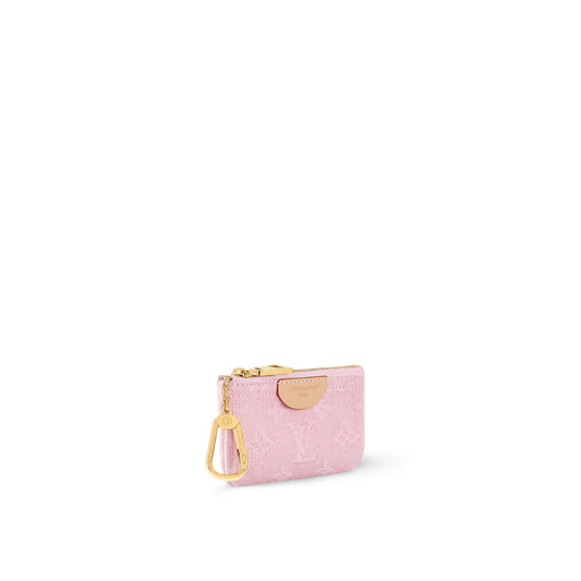 Pink Denim Key Pouch