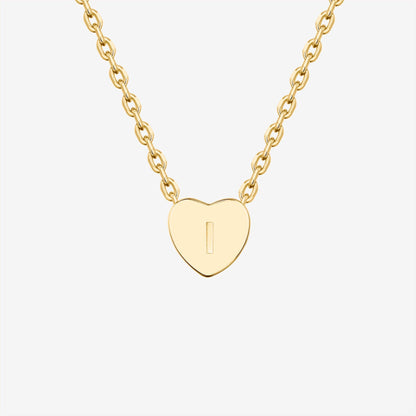 Dainty Heart Initial Necklace