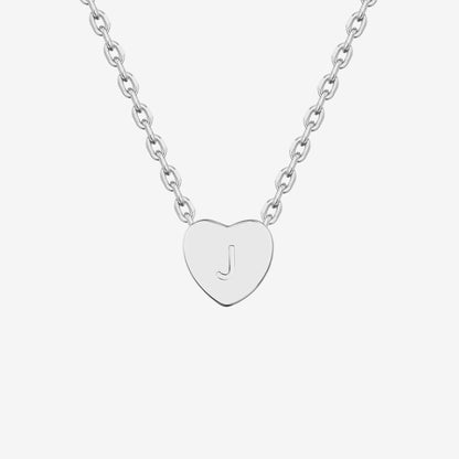 Dainty Heart Initial Necklace