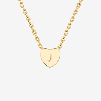 Dainty Heart Initial Necklace