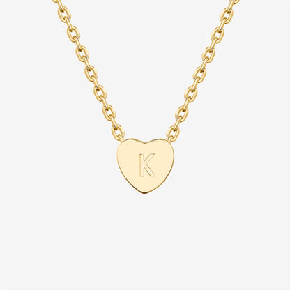 Dainty Heart Initial Necklace
