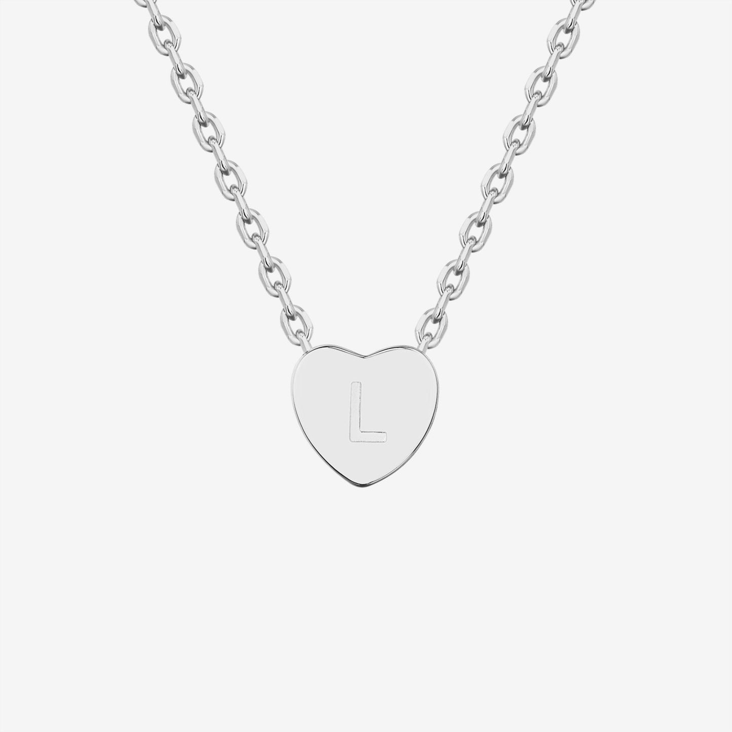 Dainty Heart Initial Necklace